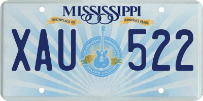 MS license plate XAU522