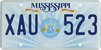 MS license plate XAU523
