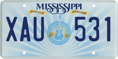 MS license plate XAU531