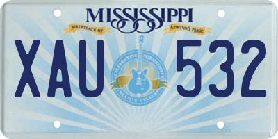 MS license plate XAU532