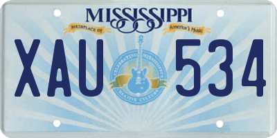 MS license plate XAU534