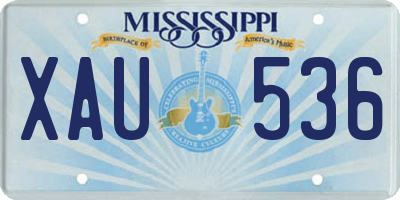 MS license plate XAU536