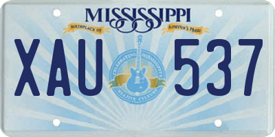 MS license plate XAU537