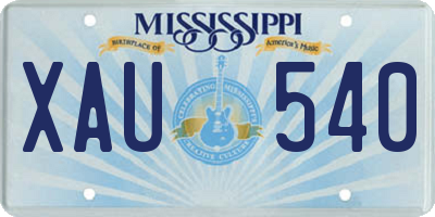MS license plate XAU540
