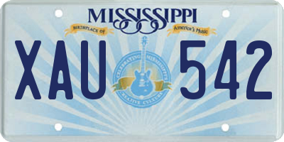 MS license plate XAU542