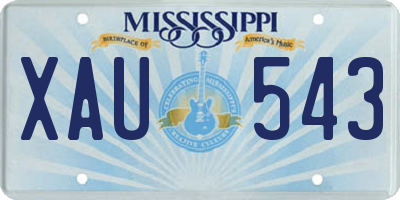 MS license plate XAU543