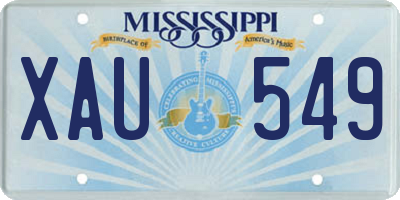 MS license plate XAU549