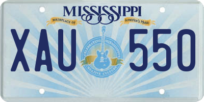 MS license plate XAU550