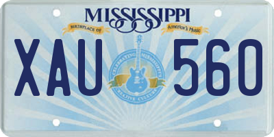 MS license plate XAU560