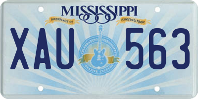 MS license plate XAU563