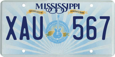 MS license plate XAU567