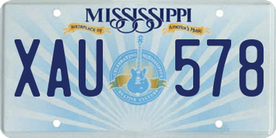 MS license plate XAU578