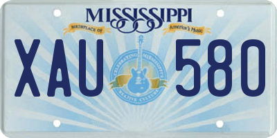 MS license plate XAU580