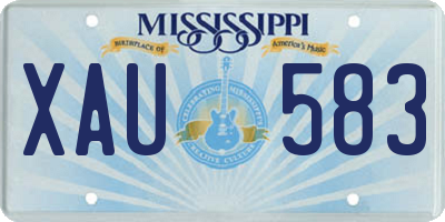 MS license plate XAU583