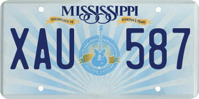 MS license plate XAU587