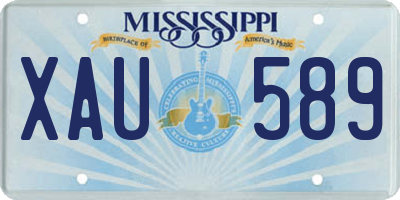 MS license plate XAU589