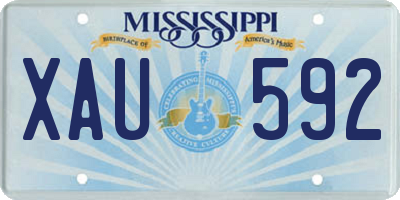 MS license plate XAU592