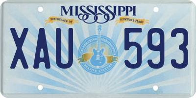 MS license plate XAU593