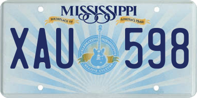 MS license plate XAU598