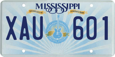 MS license plate XAU601