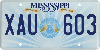 MS license plate XAU603