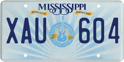 MS license plate XAU604