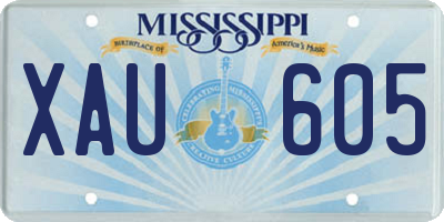 MS license plate XAU605