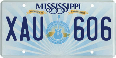 MS license plate XAU606