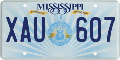 MS license plate XAU607