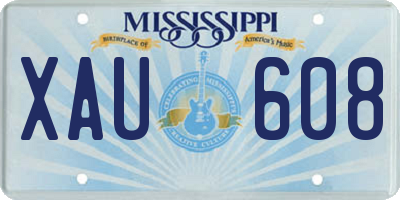 MS license plate XAU608