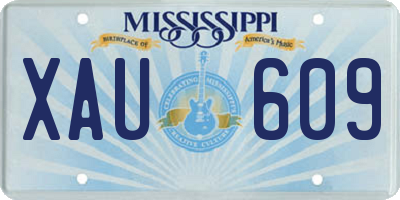 MS license plate XAU609