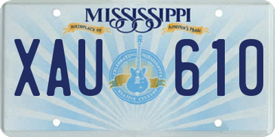MS license plate XAU610