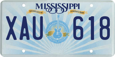 MS license plate XAU618