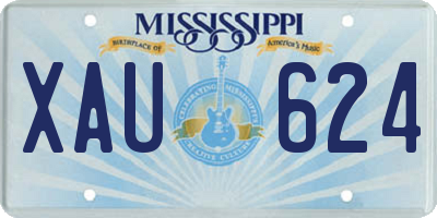 MS license plate XAU624