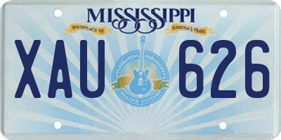 MS license plate XAU626