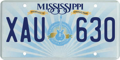 MS license plate XAU630
