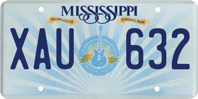 MS license plate XAU632