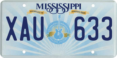 MS license plate XAU633