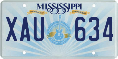 MS license plate XAU634
