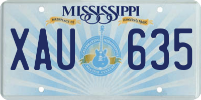 MS license plate XAU635