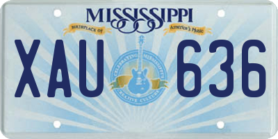 MS license plate XAU636