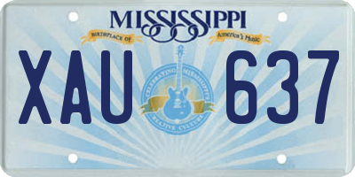 MS license plate XAU637
