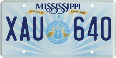 MS license plate XAU640