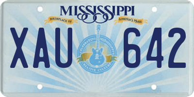 MS license plate XAU642