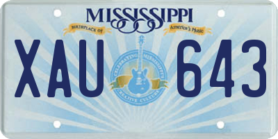 MS license plate XAU643