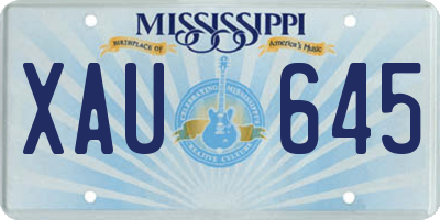 MS license plate XAU645
