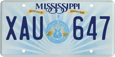 MS license plate XAU647