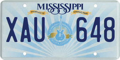 MS license plate XAU648