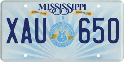 MS license plate XAU650