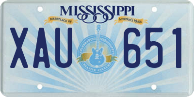 MS license plate XAU651
